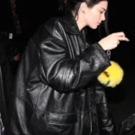 Kendall Jenner Plus Size Black Leather Coat