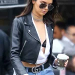 Kendall Jenner Street Style Leather Jacket