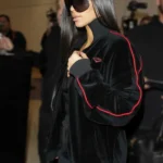 Kim Kardashian Hip Hop Style Velvet Jacket
