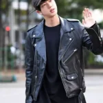 Kim Seok Jin Black Leather Jacket