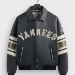 Kith & AVIREX for the New York Yankees Leather Jacket blue front