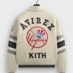 Kith & AVIREX for the New York Yankees Leather Jacket white back