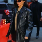 Kylie Jenner Street Style Black Leather Jacket
