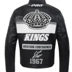 LA Kings Black Leather Jacket back