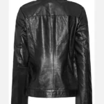 LTS PREMIUM Tall Black Leather Biker Jacket Back