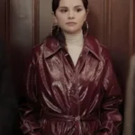 Mabel Only Murders in the Building Maroon Leather Coat