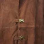 Malcolm Reynolds Firefly Brown Suede Coat button