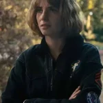 Maya Hawke Stranger Things Season 4 Shearling Denim Black Jacket