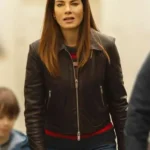 Michelle Monaghan The Family Plan 2 Leather Jacket front