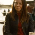Michelle Monaghan The Family Plan 2 black Leather Jacket