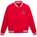 Mickey Mouse Red Varsity Jacket front
