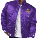 Minnesota Vikings Silver Tab Purple Trucker Jacket front