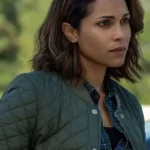 Monica Raymund Hightown Green Quilted Bomber Jacket