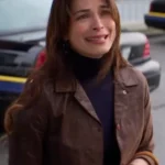 Murder in a Small Town S02 Kristin Kreuk Brown Leather Jacket front