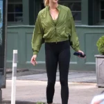 NYC Karlie Kloss Olive Green Jacket front