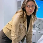 Neighbours Majella Davis Suede Leather Jacket side