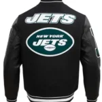 New York Jets Mashup Black Varsity Jacket back