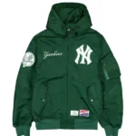 New York Yankees x Alpha Industries x New Era Bomber Jacket green front