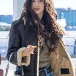 NewJeans Danielle Leather Shearling Jacket