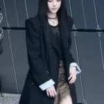 NewJeans Haerin Black Long Coat