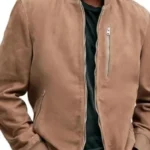 Nick Lachey Love Is Blind S08 Suede Bomber Jacket front