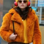 Only Murders in the Building Selena Gomez Fur Jacket front