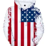 Patriotic Stars USA Flag Hoodie front