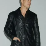 Premiere Brad Pitt Black Leather Jacket