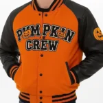 Pumpkin Crew Black and Orange Varsity Jacket
