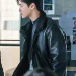 Queen Mantis S01 Jang Dong-yoon Shearling Leather Jacket front