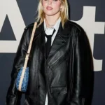 Renee Rapp Black Leather Biker Jacket