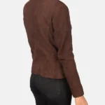 Rumella Mocha Suede Biker Jacket Back
