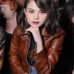 Selena Gomez Brown Leather Jacket