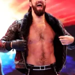 Seth Rollins Black Leather Jacket front