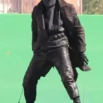 Spider Noir Nicolas Cage Brown Leather Coat front