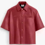 Stegaro Believer Oversized Maroon Leather Shirt