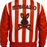 Stegaro Retro Striped red Leather Jacket back