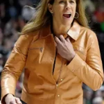 Stephanie White Brown Leather Jacket