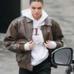 Street Style Kendall Jenner Leather Jacket