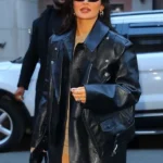 Street Style Kylie Jenner Black Leather Jacket