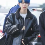 TXT Yeonjun Black Shearling Jacket