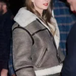 Taylor Swift NYC Brown Shearling Leather Jacket