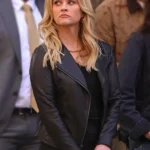 The Morning Show S04 Bradley jackson Black Leather Jacket front