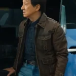 The Shadow’s Edge Jackie Chan Brown Leather Jacket