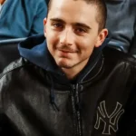 Timothée Chalamet Yankees Leather Varsity Jacket front
