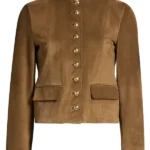 Tulsa King S03 Dana Delany Brown Suede Jacket front