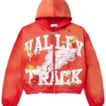Vale Forever Garden Zip Up Hoodie ‘Red’ front