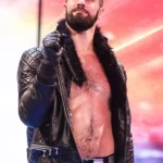 WWE Seth Rollins Black Leather Jacket front
