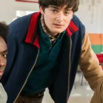 Will Byers Varsity Blue and Brown Wool Jacket