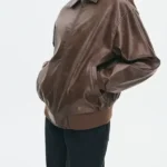 Women Faux Leather Bomber Jacket